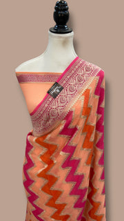 Khaddi Georgette Handloom Banarasi Saree - The Handlooms