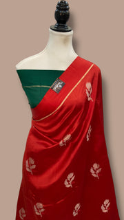 Pure Mango Silk Banarasi Handloom Saree - The Handlooms