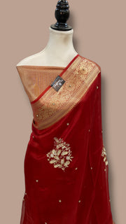 Pure Kora Tissue Handloom Banarasi Saree - Handwork - The Handlooms