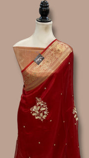 Pure Kora Tissue Handloom Banarasi Saree - Handwork - The Handlooms