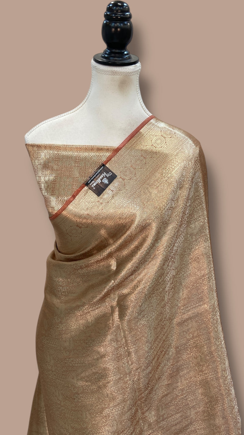 Pure Kora Tissue Tanchui Handloom Banarasi Saree - The Handlooms