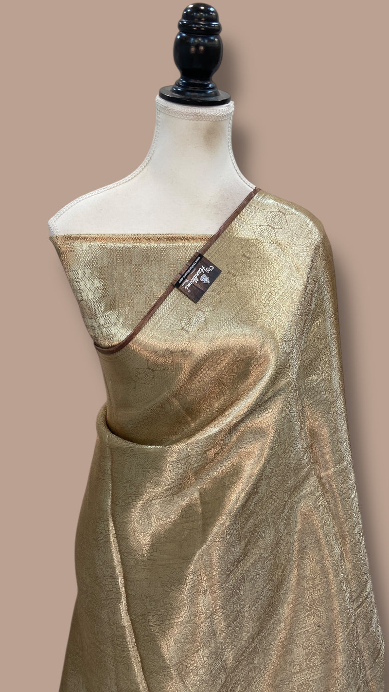 Pure Kora Tissue Tanchui Handloom Banarasi Saree - The Handlooms