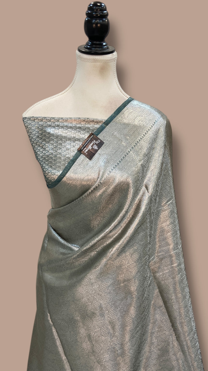 Pure Kora Tissue Tanchui Handloom Banarasi Saree