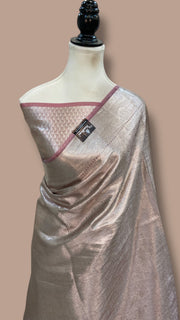 Pure Kora Tissue Tanchui Handloom Banarasi Saree - The Handlooms