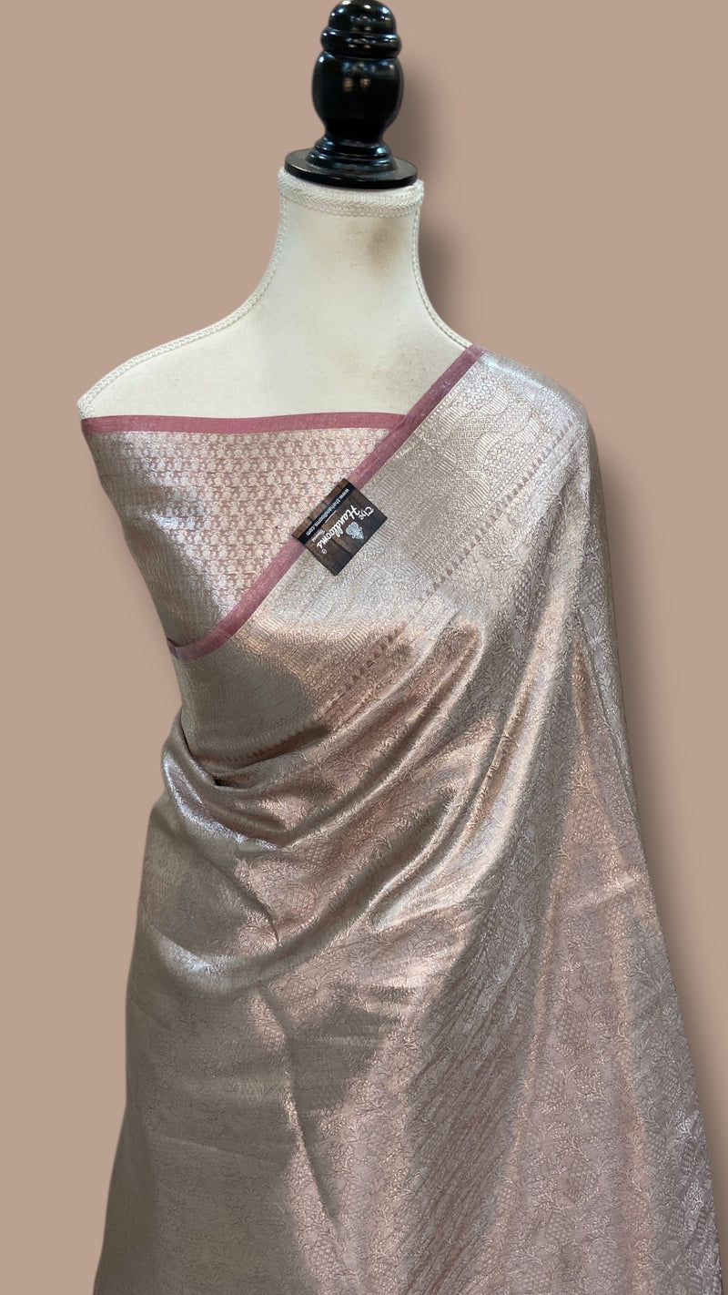 Pure Kora Tissue Tanchui Handloom Banarasi Saree - The Handlooms