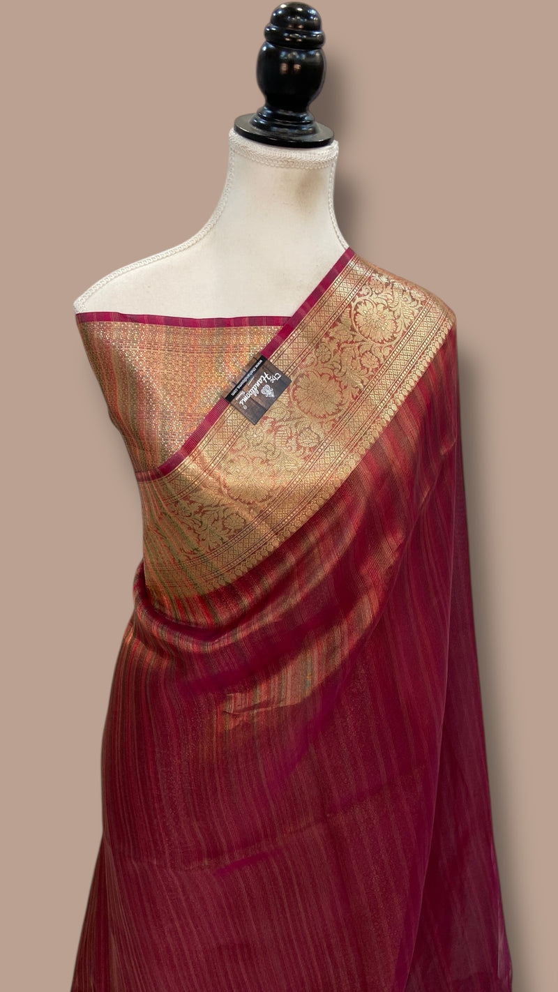 Pure Kora Tissue Handloom Banarasi Saree