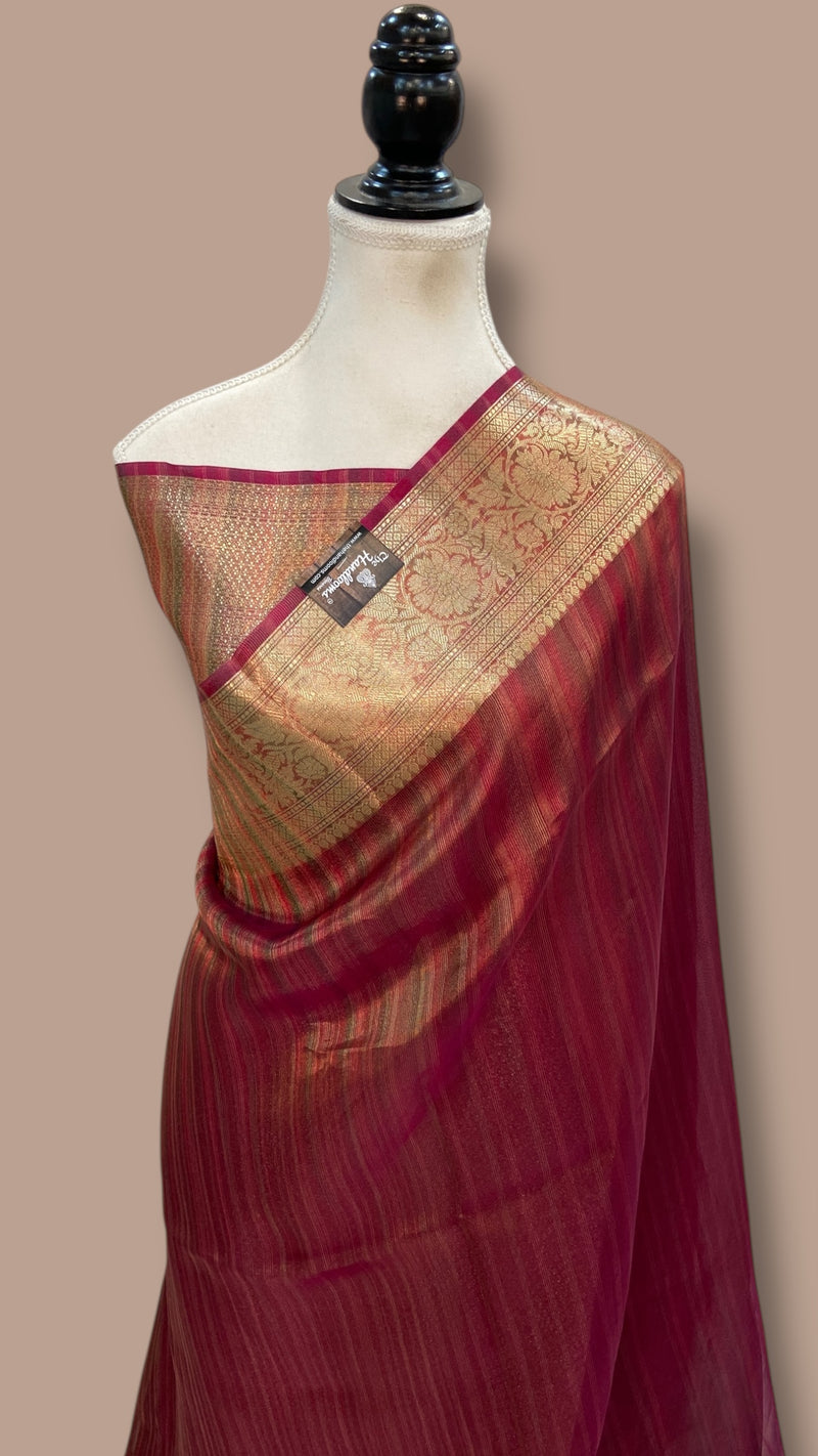 Pure Kora Tissue Handloom Banarasi Saree