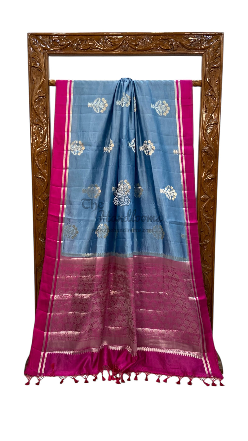 Pure Mango Silk Banarasi Handloom Saree - The Handlooms