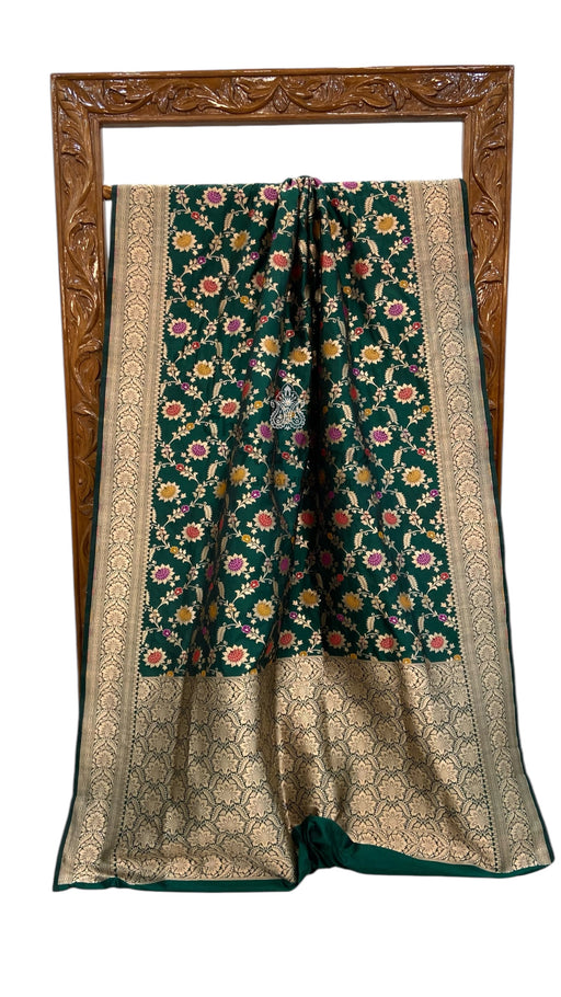 Pure Katan Silk Banarasi Handloom Saree - All over Jaal Work With Meenakari - The Handlooms