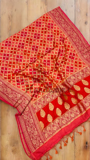 Khaddi Georgette Handloom Banarasi Dupatta - The Handlooms