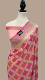 Pure Khaddi Georgette Handloom Banarasi Saree - The Handlooms