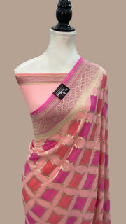 Pure Khaddi Georgette Handloom Banarasi Saree - The Handlooms