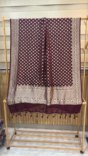 Khaddi Georgette Handloom Banarasi Dupatta - The Handlooms