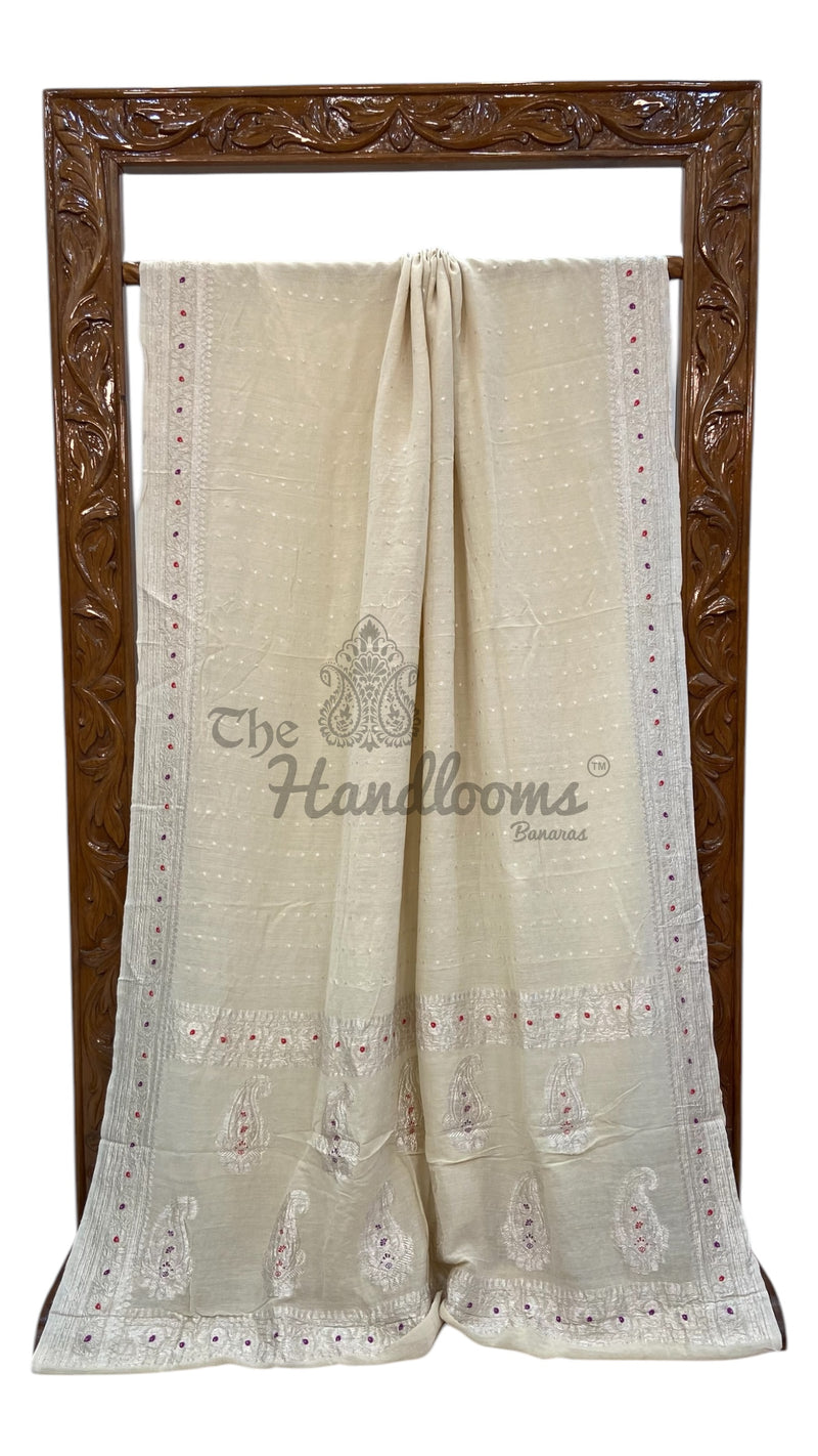 Moonga Georgette Handloom Banarasi Saree - The Handlooms