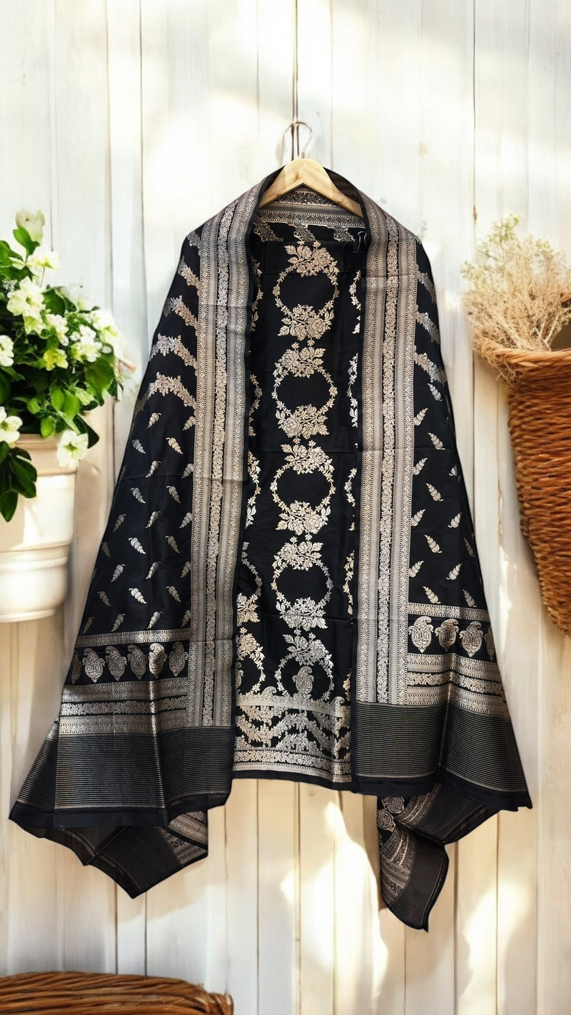 Pure Katan Silk Handlooms Banarasi Dress material - The Handlooms