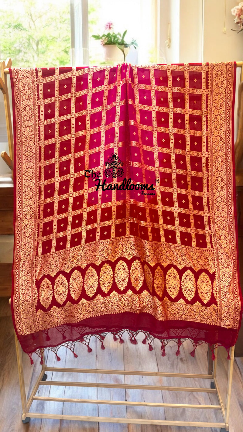 Pure Khaddi Georgette Handloom Dupatta - The Handlooms