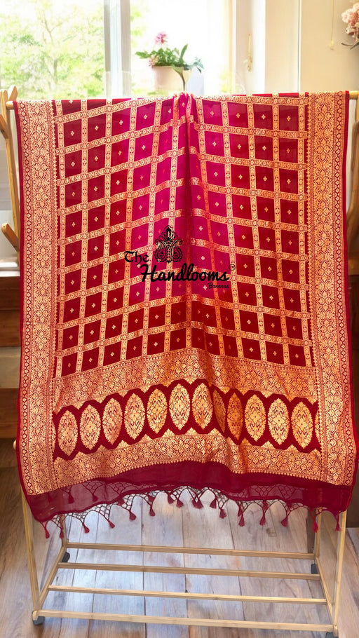 Pure Khaddi Georgette Handloom Dupatta - The Handlooms