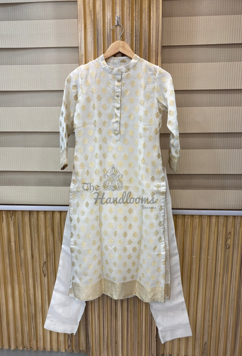 Khaddi Georgette Banarasi Dress material-Stitched - The Handlooms