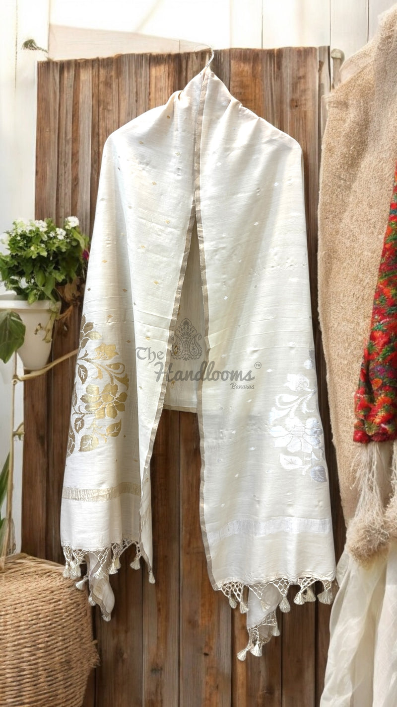 Pure Moonga handloom Dupatta - The Handlooms