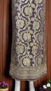 Pure Khaddi Georgette Handloom Banarasi Dress Material With Katdana,Zardozi,Stone,Diamond,Dapka - The Handlooms