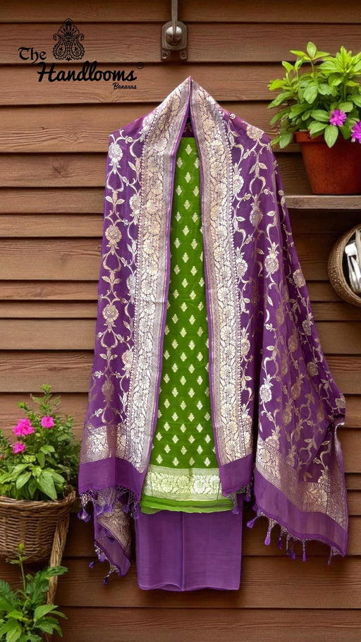Khaddi Georgette Banarasi Dress material - The Handlooms