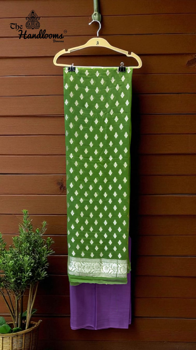 Khaddi Georgette Banarasi Dress material - The Handlooms