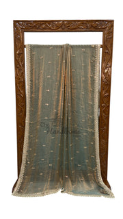 Georgette Tissue Handloom Banarasi Saree With Handwork - The Handlooms