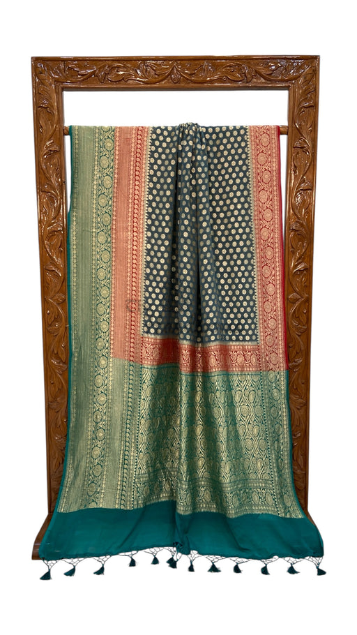 Khaddi Georgette Handloom Banarasi Saree - The Handlooms
