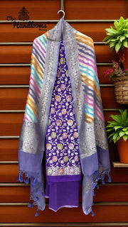 Rangkat Pure Khaddi Georgette Banarasi Dress material - The Handlooms