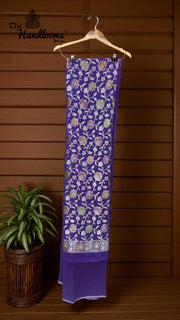 Rangkat Pure Khaddi Georgette Banarasi Dress material - The Handlooms