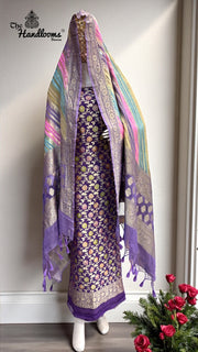 Rangkat Pure Khaddi Georgette Banarasi Dress material - The Handlooms