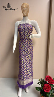 Rangkat Pure Khaddi Georgette Banarasi Dress material - The Handlooms