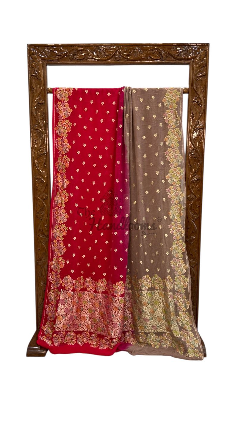 Khaddi Georgette Handloom Banarasi Saree - The Handlooms