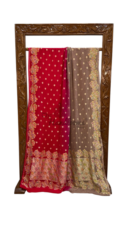 Khaddi Georgette Handloom Banarasi Saree - The Handlooms