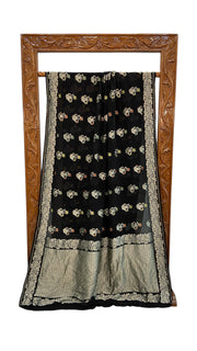 Khaddi Georgette Handloom Banarasi Saree - All Over Jaal Work With Meenakari - The Handlooms