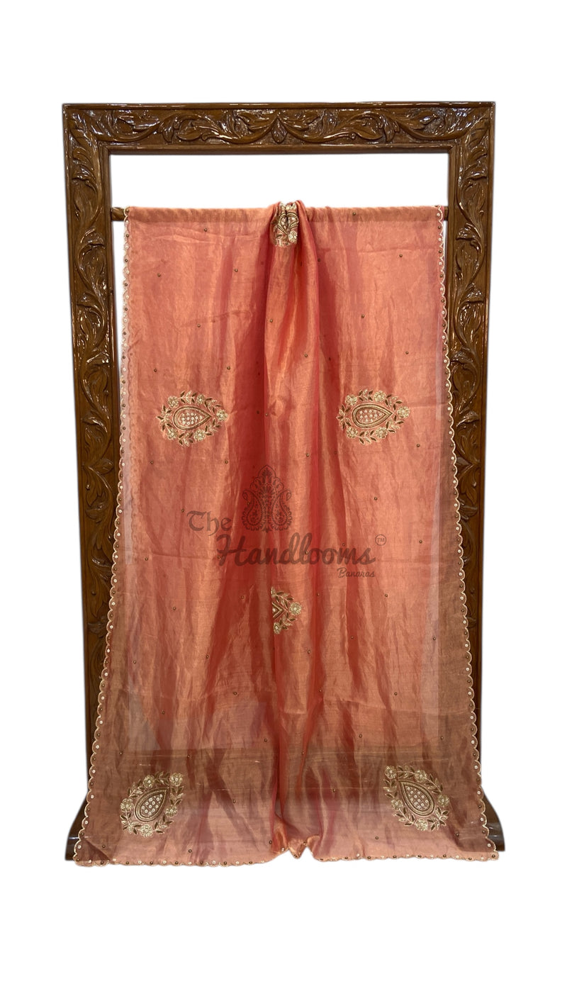 Pure Kora Tissue Handloom Banarasi Saree - Handwork - The Handlooms