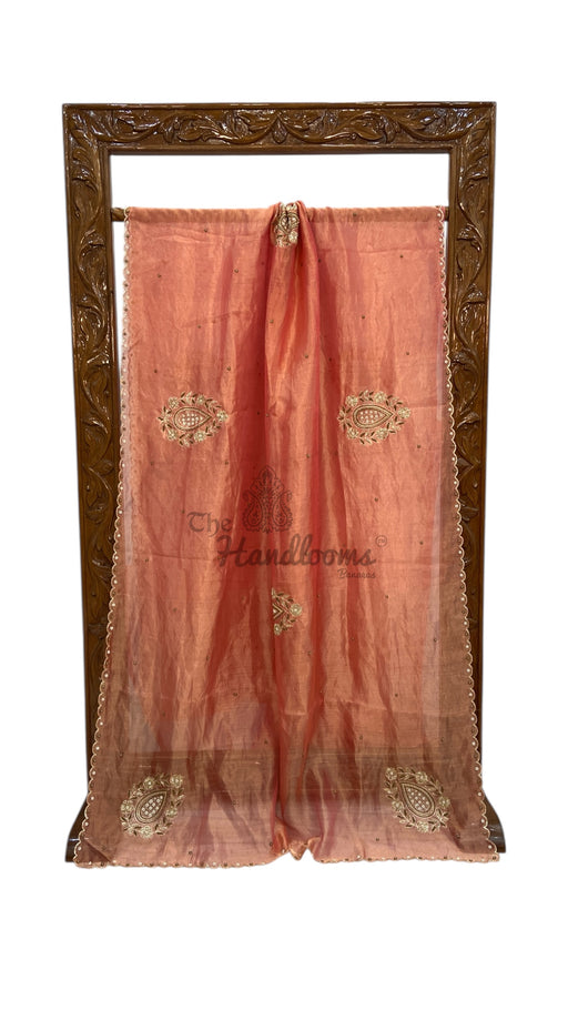 Pure Kora Tissue Handloom Banarasi Saree - Handwork - The Handlooms