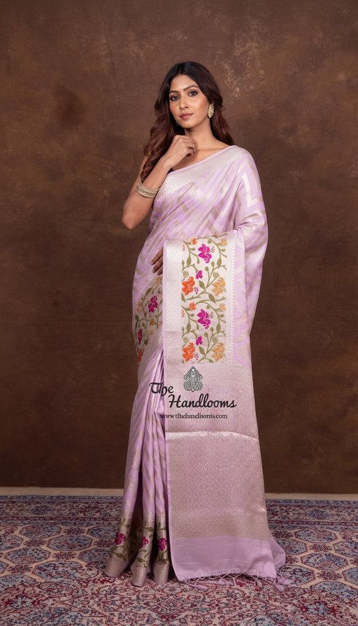 Pure Chiffon Khaddi Banarasi Saree - The Handlooms
