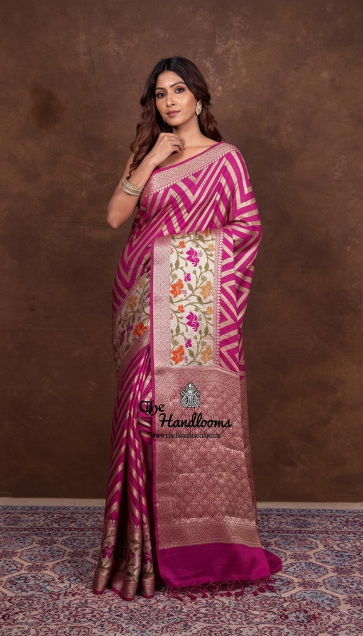 Pure Chiffon Khaddi Banarasi Saree - The Handlooms