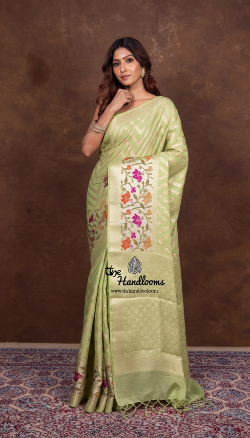 Pure Chiffon Khaddi Banarasi Saree - The Handlooms