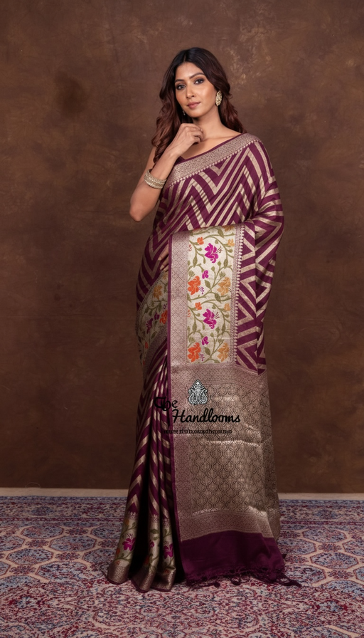 Pure Chiffon Khaddi Banarasi Saree - The Handlooms