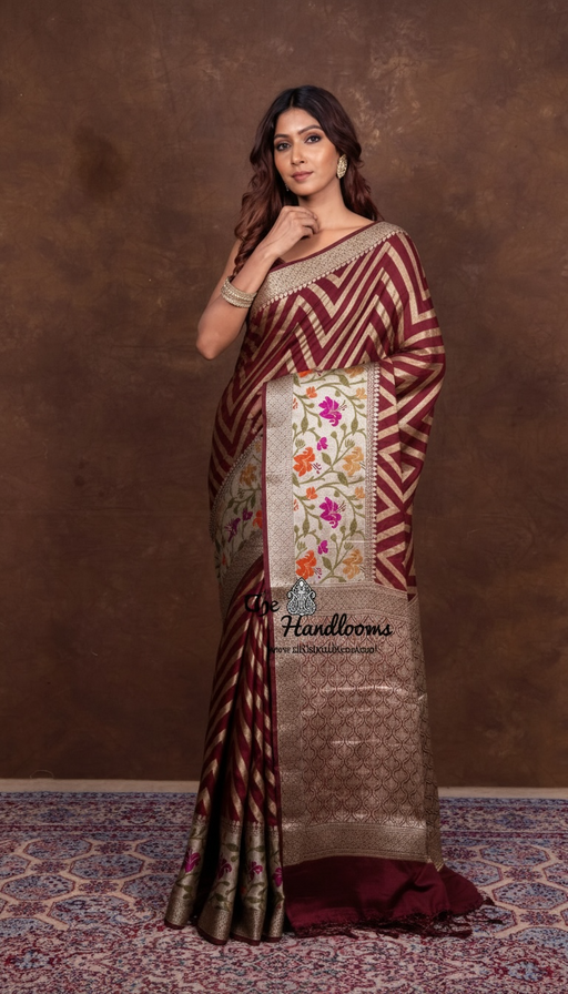 Pure Chiffon Khaddi Banarasi Saree - The Handlooms