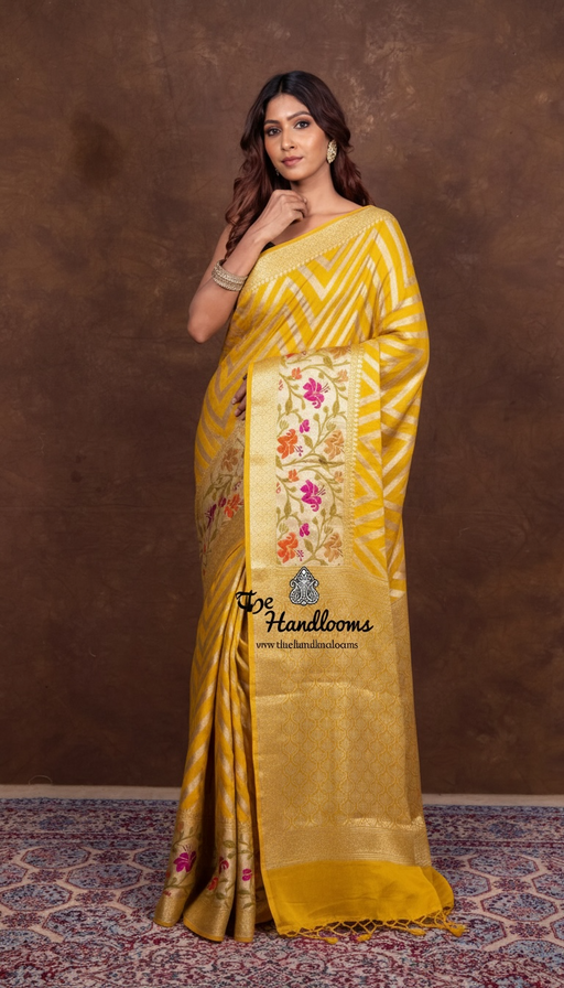 Pure Chiffon Khaddi Banarasi Saree - The Handlooms