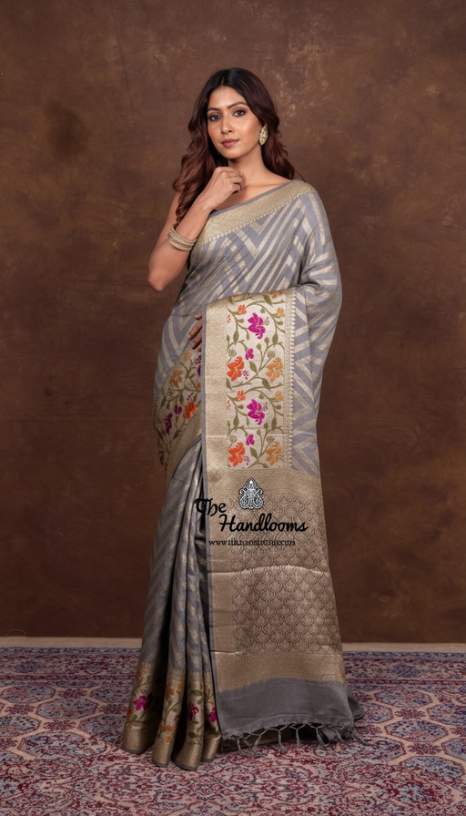 Pure Chiffon Khaddi Banarasi Saree - The Handlooms