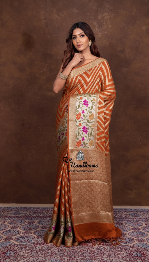 Pure Chiffon Khaddi Banarasi Saree - The Handlooms