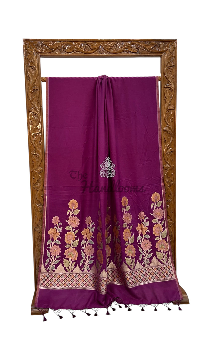 Moonga Georgette Handloom Banarasi Saree - The Handlooms