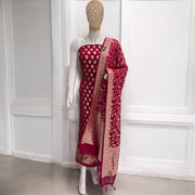 Khaddi Georgette Banarasi Dress material Water Zari - The Handlooms