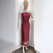 Khaddi Georgette Banarasi Dress material Water Zari - The Handlooms