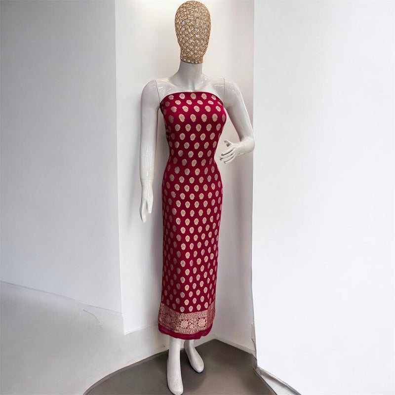 Khaddi Georgette Banarasi Dress material Water Zari - The Handlooms