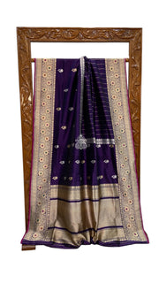 Pure Katan Silk Banarasi Handloom Saree - All Over Sona Roopa Kadua Motifs - The Handlooms